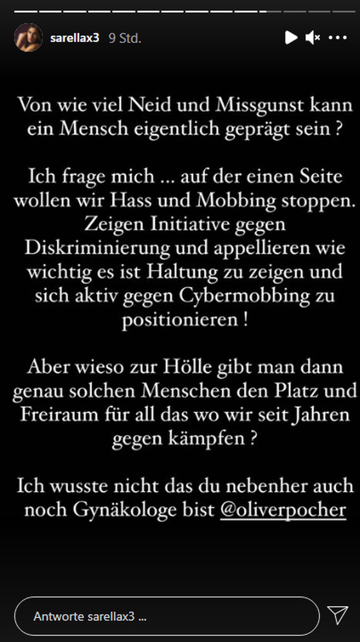Sarah Engels reagiert auf Oliver Pochers neueste &quot;Bildschirmkontrolle&quot;.