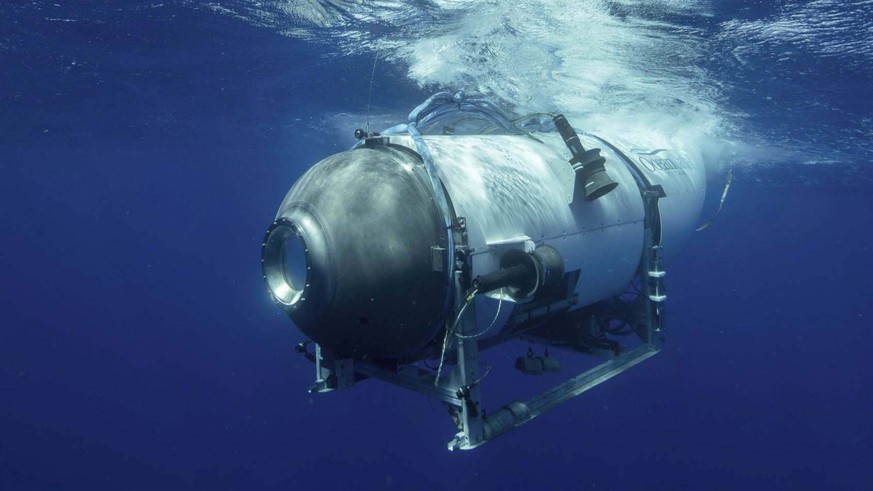 230623 -- WASHINGTON, D.C., June 23, 2023 -- This file photo released by shows the Titan submersible. The U.S. Coast Guard announced on Thursday that a debris field found by searchers near the Titanic ...