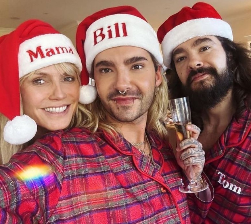 Heidi Klum, Bill und Tom Kaulitz sendeten weihnachtliche Grüße.
