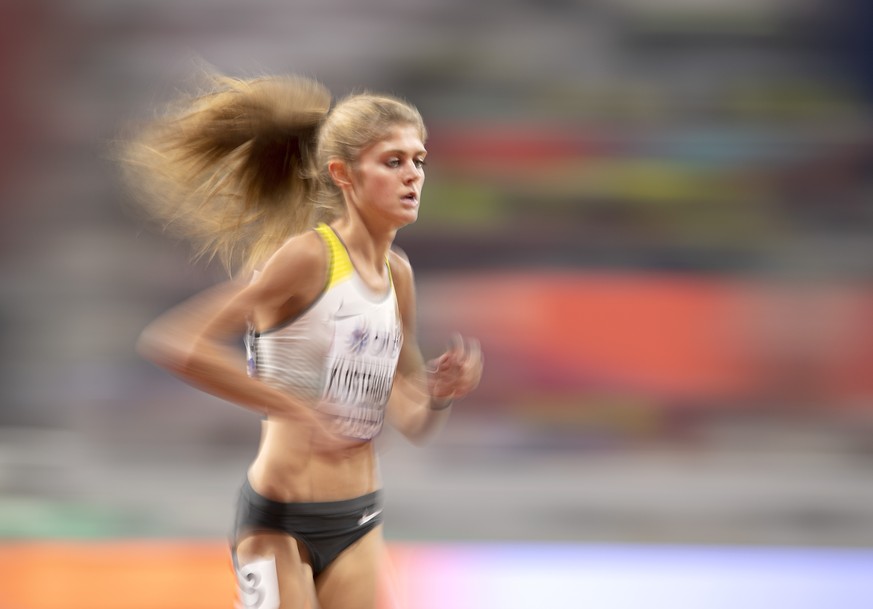 Konstanze KLOSTERHALFEN Deutschland/3.Platz, Aktion, dynamisch, verwischt. Finale 5000m der Frauen, am 05.10.2019 Leichtathletik Weltmeisterschaft 2019 in Doha/ Katar, vom 27.09. - 10.10.2019. Konstan ...