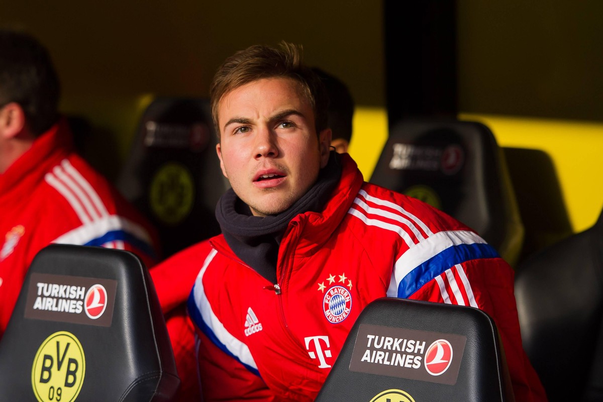 Samstag 04.04.2015, 1. Bundesliga, Saison 2014/2015, 27. Spieltag, BV Borussia Dortmund - FC Bayern Muenchen, 0:1, Mario GOETZE (FCB) auf der Bank DeFodi001
Saturday 04 04 2015 1 Bundesliga Season ...
