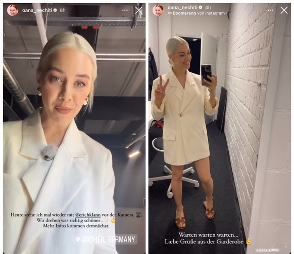 In ihrer Instagram-Story gab es weitere Aufnahmen vom Set.