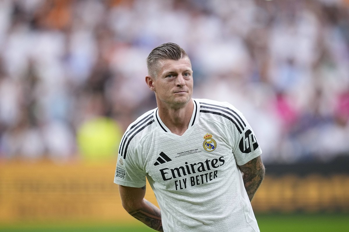 June 7, 2025, Madrid, Madrid, Spain: Tony Kroos of Real Madrid during the Corazon Classic Match 2025 football match played between Real Madrid Leyendas and Borussia Dortmund Legends at Santiago Bernab ...