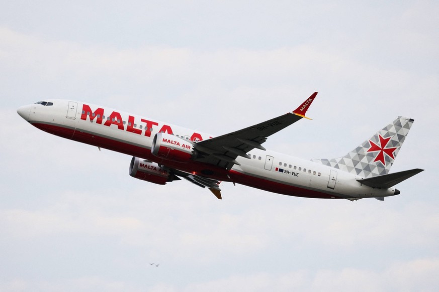 BOEING INVITES ALL AIRLINES TO CHECK ALL BOIENG 737 MAX 800 MISSING BOLT FOUND IN TAIL RUDDER in the photo a Boeing 737 Max 800 of the Maltese company Malta Air Cinisi PA Italy PUBLICATIONxNOTxINxFRAx ...