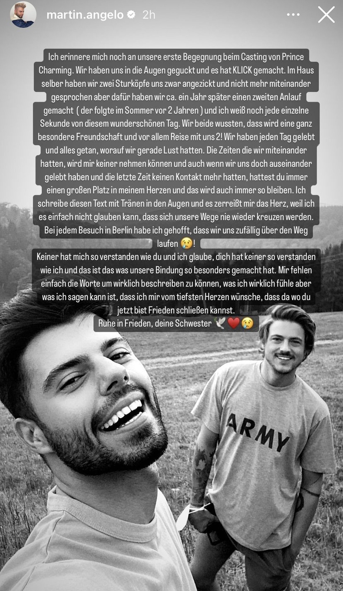 Martin Angelo mit bewegenden Worten an Dominik.