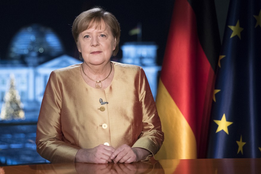 Bundeskanzlerin Angela Merkel bei der Aufzeichnung ihrer wohl letzten Neujahrsansprache. 
