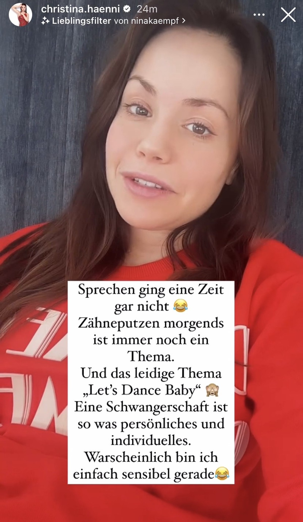 Sie möchte nicht mit anderen Frauen verglichen werden, die ebenfalls ein Baby erwarten.