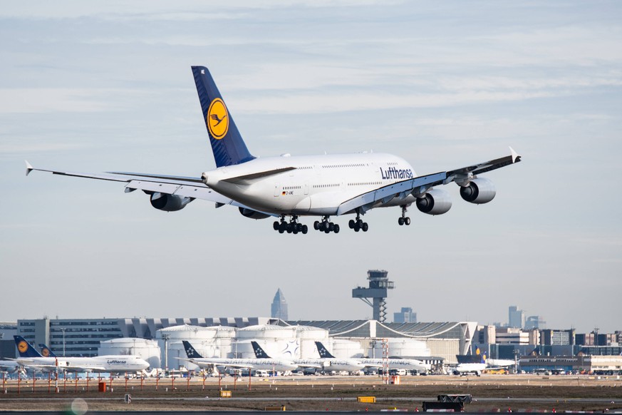Flughafen Frankfurt Impressionen, 11.03.2017 Lufthansa Airbus A380 in Frankfurt. Frankfurt Frankfurt Flughafen Hessen Deutschland *** Frankfurt Airport Impressions, 11 03 2017 Lufthansa Airbus A380 in ...
