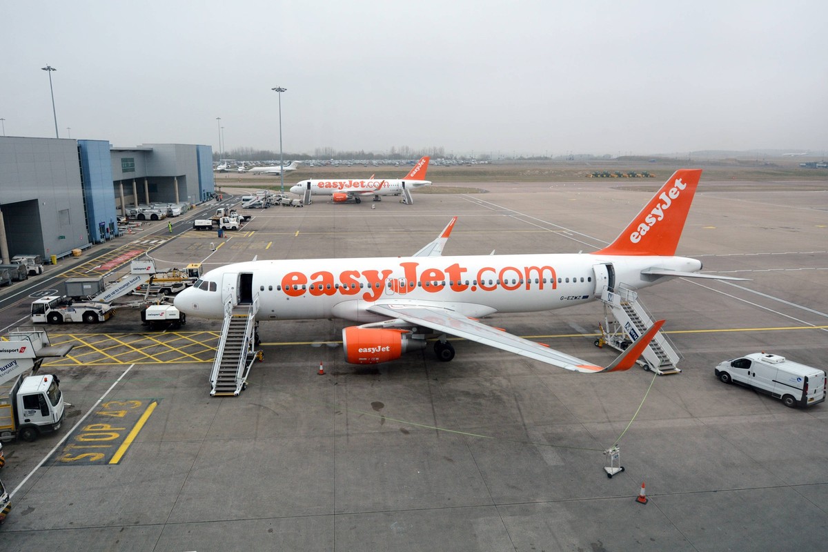 Easyjet flight LONDON - MAR 15 2015:Easyjet flight.It s a British low-cost airline carrier It is the largest airline in the UK by number of passengers carried, operating services on over 700 routes in ...