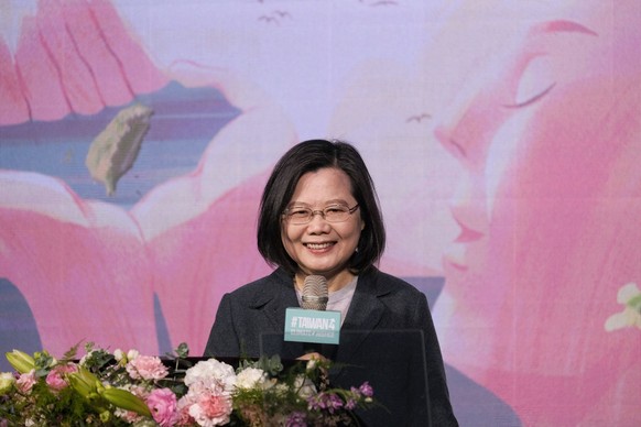 March 8, 2022, Taipei, Taiwan: Tsai Ing-wen, President of Taiwan, gives a speech during a launch ceremony of the Taiwan Gender Equality Week on International Women s Rights Day in Taipei. Taipei Taiwa ...