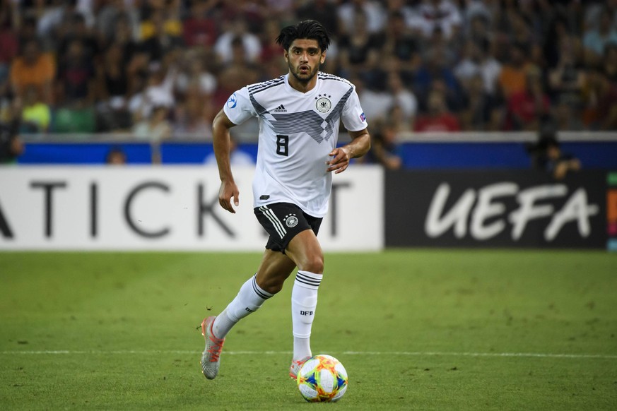 30.06.2019, xkvx, Fussball Fussball U21, U 21 EM Finale 2019, Spanien - Deutschland emspor, v.l. Mahmoud Dahoud (Deutsche Fussball Nationalmannschaft DFB) Freisteller Udine *** 30 06 2019, xkvx, Socce ...