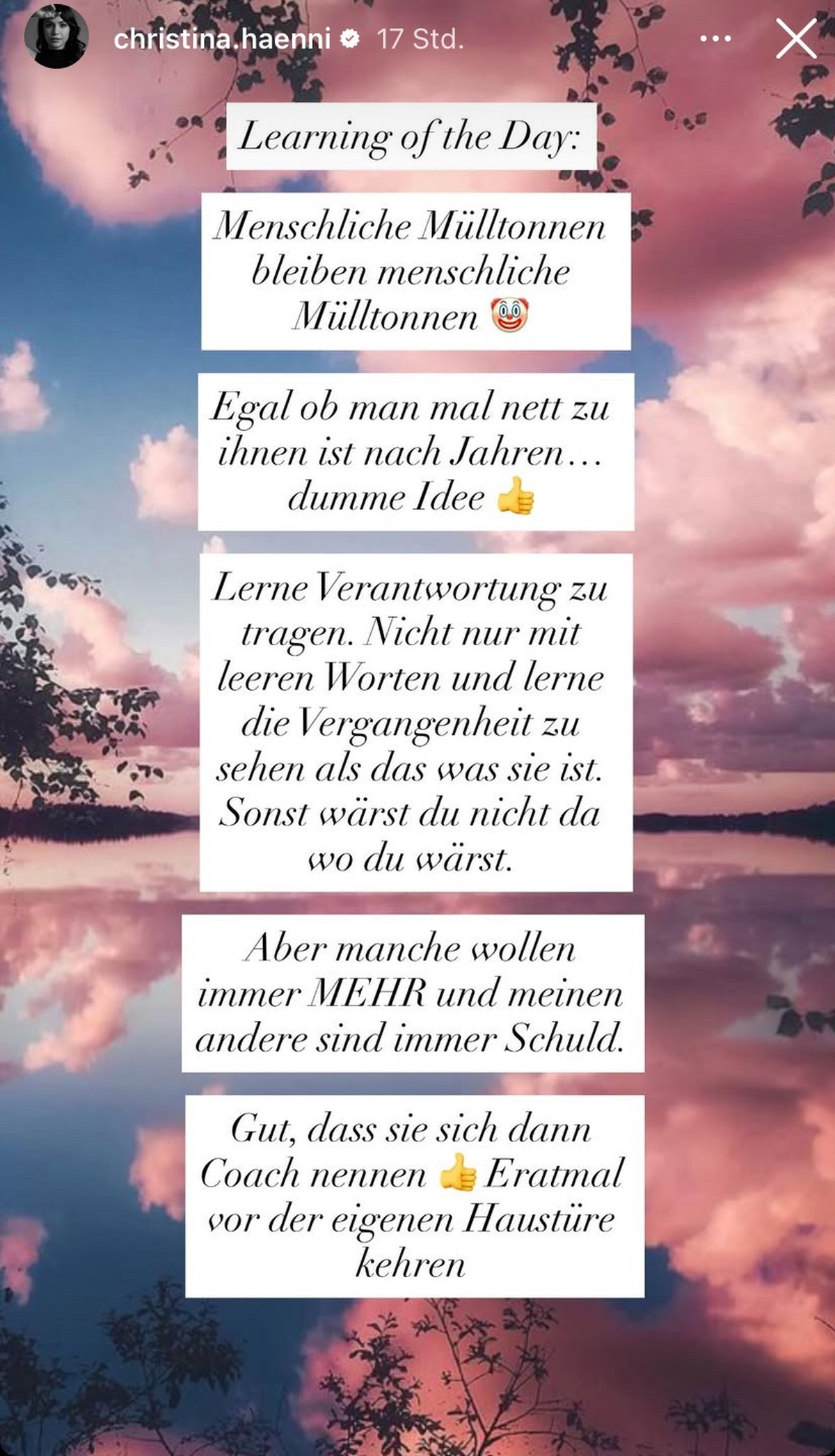 Christina Hänni bezieht Stellung.