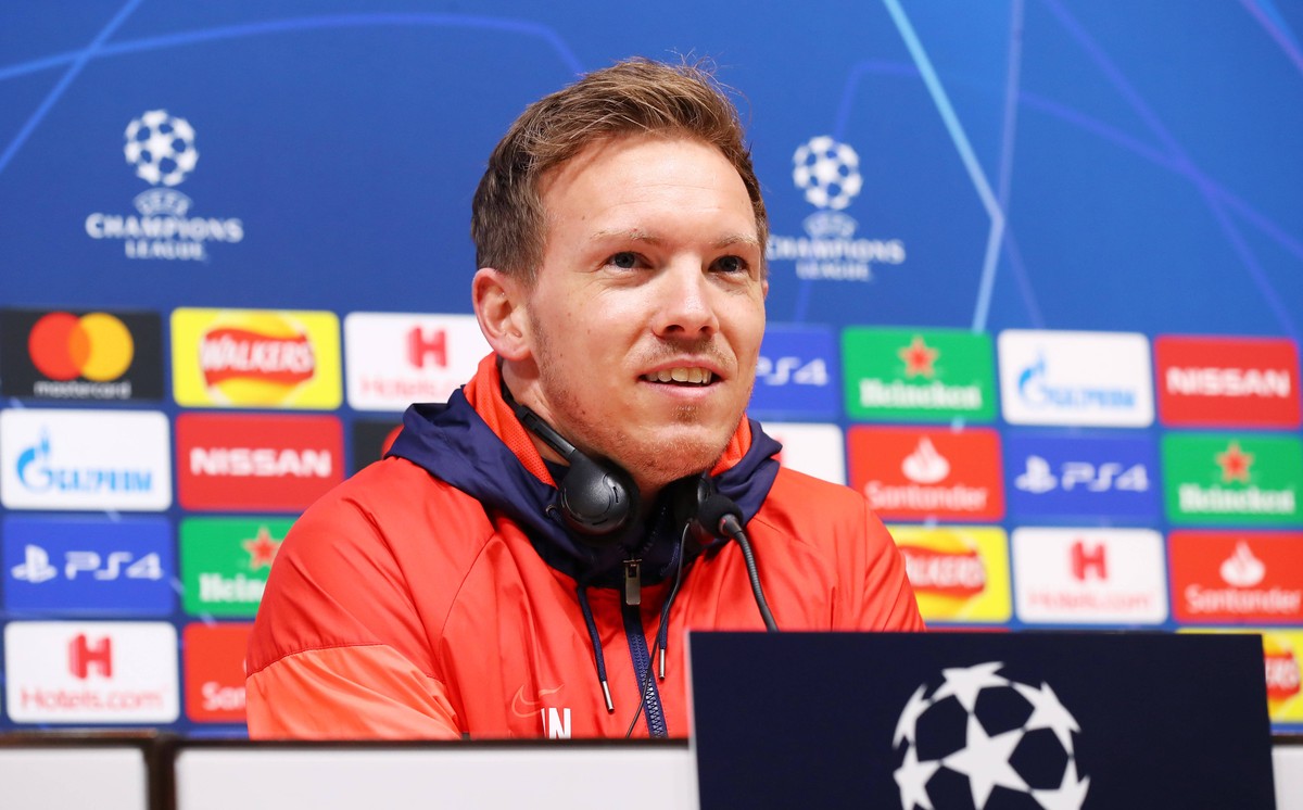 RB Leipzig PK / Fussball Champions League London, 18.02.2020, Tottenham Hotspur Stadium, Champions League , Pressekonferenz am Vortag des AchtelfinalSpieles Tottenham Hotspur vs. RB Leipzig , Im Bild: ...