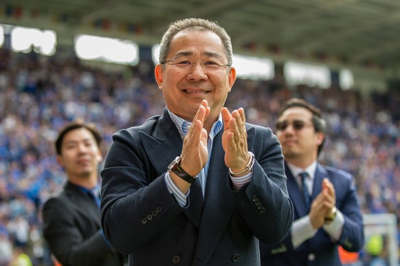 Leicester City owner Vichai Srivaddhanaprabha applauds the supporters at the end of the Premier League match between Leicester City and Bournemouth at the King Power Stadium, Leicester, England on 21  ...