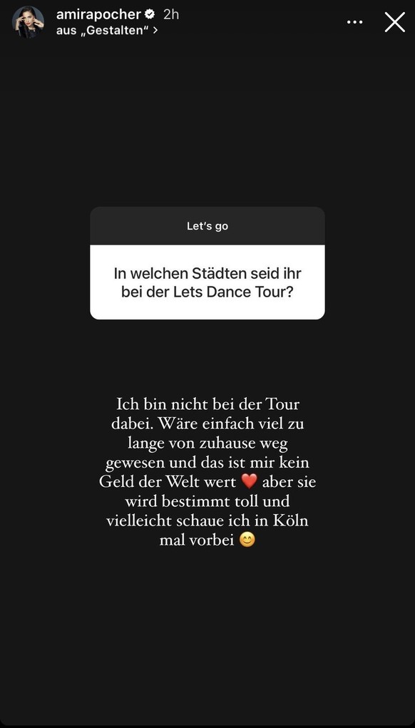 Amira Pocher erklärt ihre Absage für die "Let's Dance"-Tour.