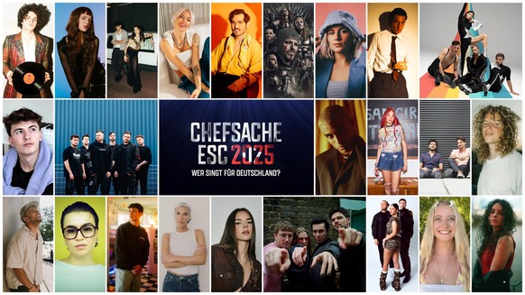 Die 24 Acts treten an: 
V.l.o.: Benjamin Braatz, Julika, Abor &amp; Tynna, FANNIE, Moss Kena, Feuerschwanz, LEONORA, Noah Levi und COSBY
V.l.m.: Jonathan Henrich, From Fall to Spring, Logo, JALN, Clou ...