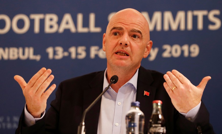 Soccer Football - FIFA President Gianni Infantino Media Briefing - Shangri-La Bosphorus Hotel, Istanbul, Turkey - February 15, 2019 FIFA President Gianni Infantino during a media briefing REUTERS/Mura ...