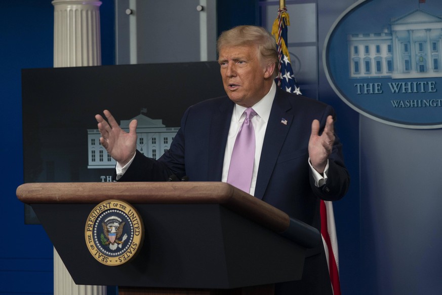 August 19, 2020, Washington, District of Columbia, USA: United States President Donald J. Trump holds a press conference in the Brady Press Briefing Room of the White House in Washington, DC on Wednes ...