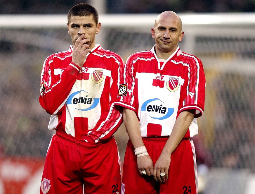 Marko Topic (l.) und Vasile Miriuta (r.) prägten das Cottbuser Offensivspiel der Bundesligajahre.