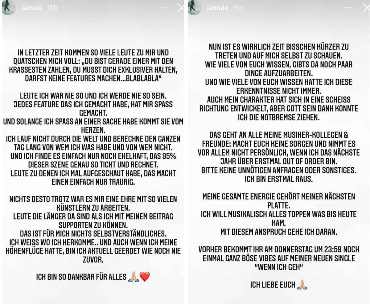 Dabei ging der Rapper auch auf eigene Fehler ein.
