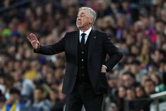 ESP: FC Barcelona, Barca Real Madrid. La Liga Santander Real Madrid head coach Carlo Ancelotti during the La Liga match between FC Barcelona and Real Madrid played at Spotify Camp Nou Stadium on March ...