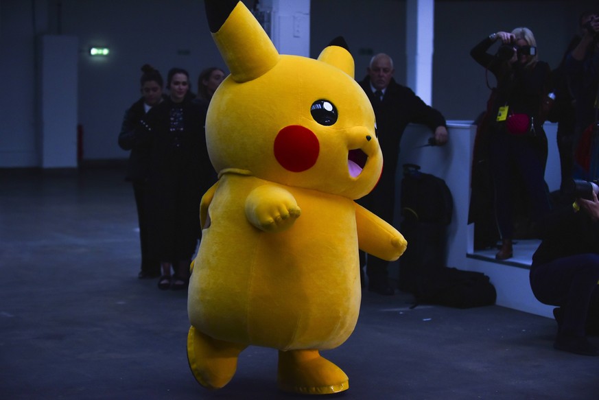 January 5, 2019 - London, United Kingdom - Pokemon model walks the runway at the Bobby Abley show during London Fashion Week Men s January 2018 at BFC Show Space. London United Kingdom PUBLICATIONxINx ...