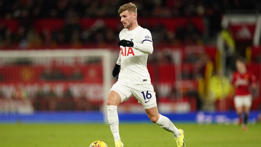 Manchester United, ManU v Tottenham Hotspur - Premier League - Old Trafford Tottenham Hotspur s Timo Werner during the Premier League match at Old Trafford, Manchester. Picture date: Sunday January 14 ...