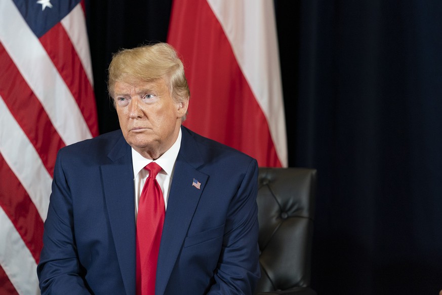 September 23, 2019 - New York, New York, USA - President DONALD TRUMP participates in a bilateral meeting with Polish President at the InterContinental New York Barclay in New York City. New York USA  ...