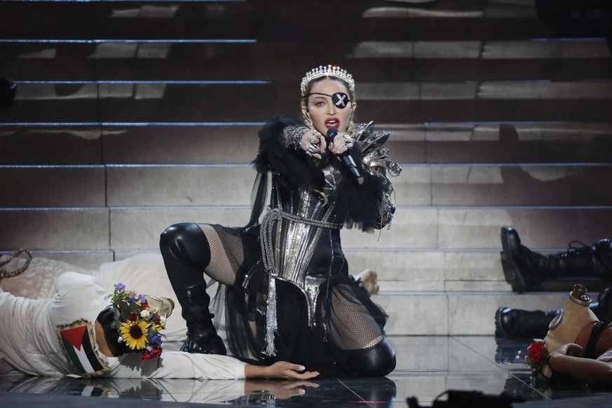 TEL AVIV, ISRAEL - MAY 18: Madonna, performs live on stage after the 64th annual Eurovision Song Contest held at Tel Aviv Fairgrounds on May 18, 2019 in Tel Aviv, Israel. (Photo by Michael Campanella/ ...