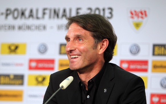 VfB Stuttgart 31.05.2013, Fussball, DFB-Pokal Finale 2012/2013, FC Bayern München - VfB Stuttgart, Pressekonferenz im Olympiastadion: Bruno Labbadia (Trainer VfB Stuttgart).

VfB Stuttgart 31 05 2013  ...