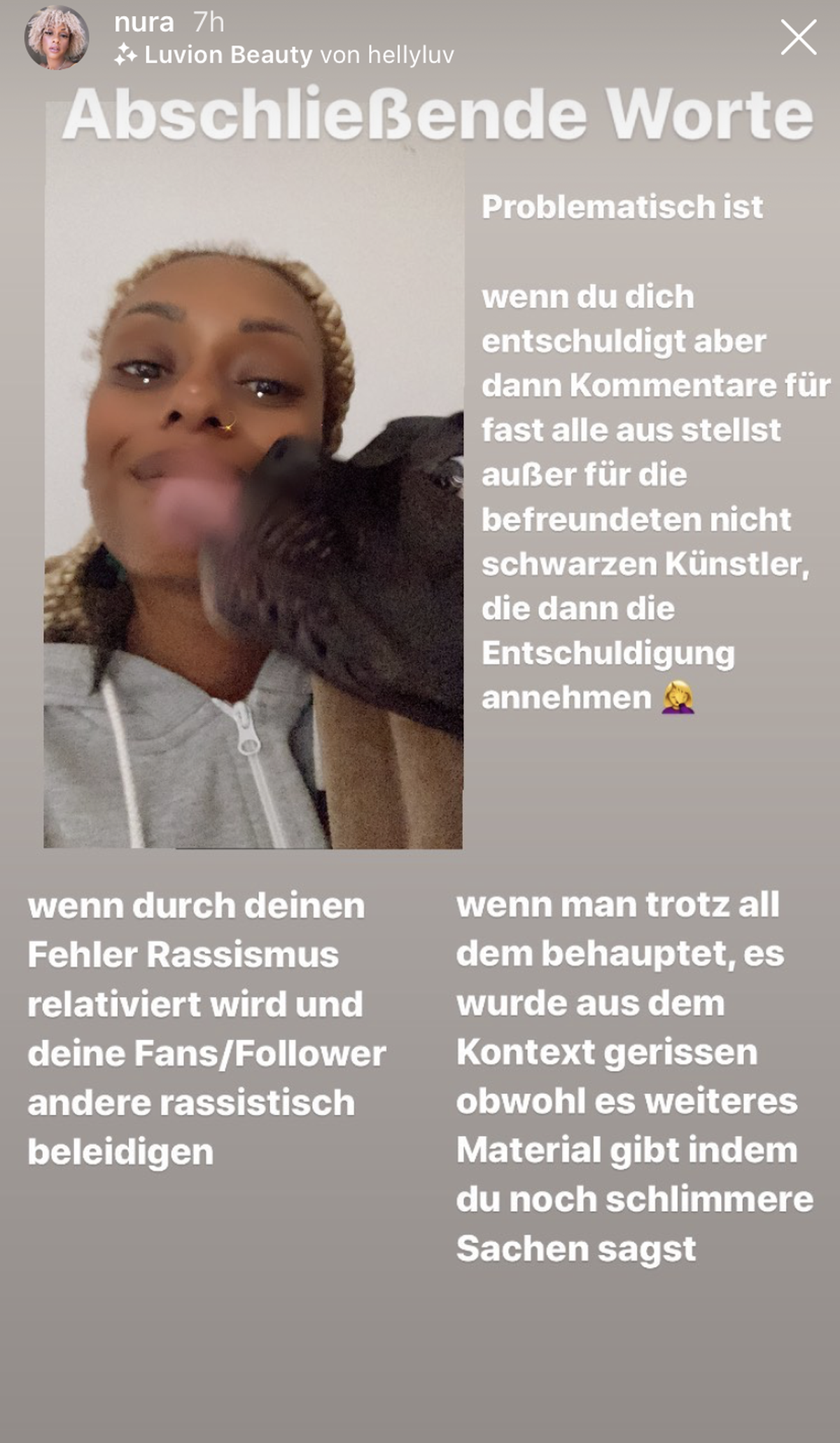 Nura: Die Rapperin hat eine klare Botschaft an Jamule.