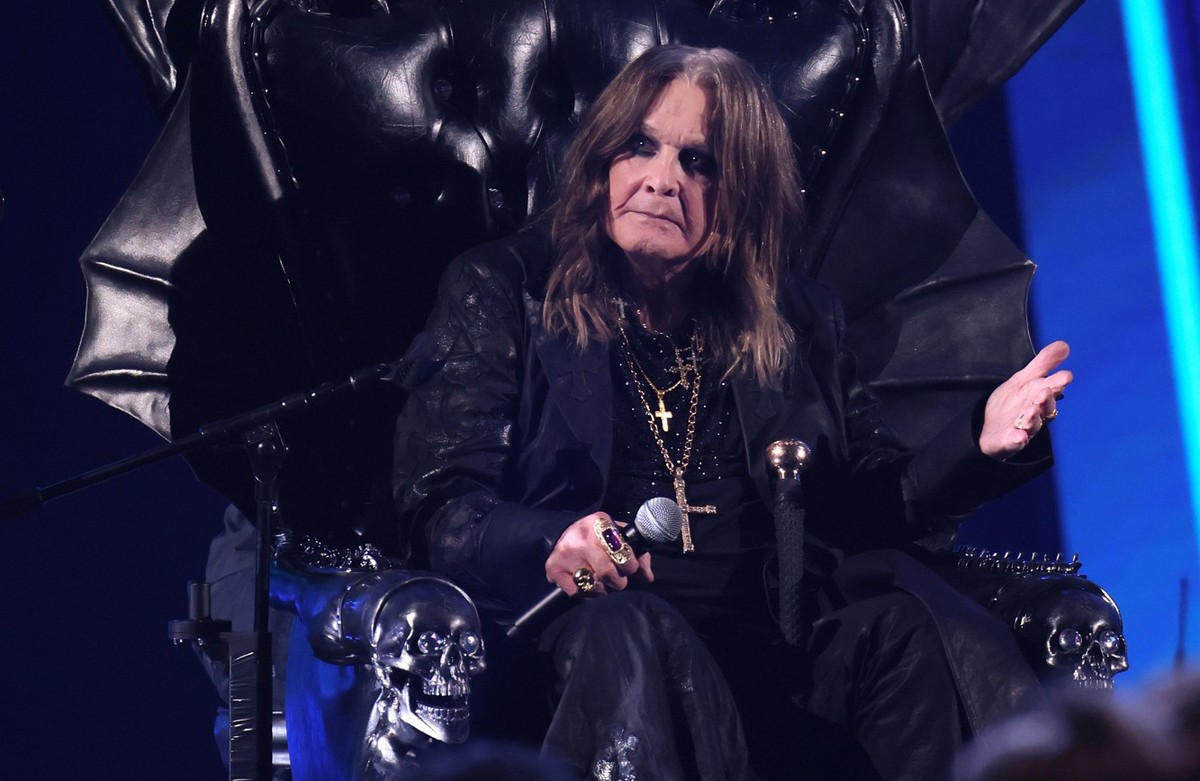CLEVELAND, OHIO - OCTOBER 19: Ozzy Osbourne speaks onstage during the 2024 Rock & Roll Hall of Fame Induction Ceremony streaming on Disney+ at Rocket Mortgage Fieldhouse on October 19, 2024 in Cle ...