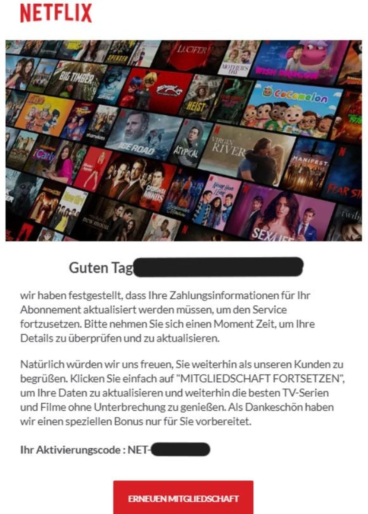 So oder so ähnlich sieht die Phishing-Mail aus.