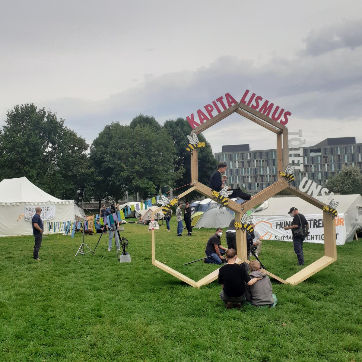 Das Protestcamp im Spreebogenpark.