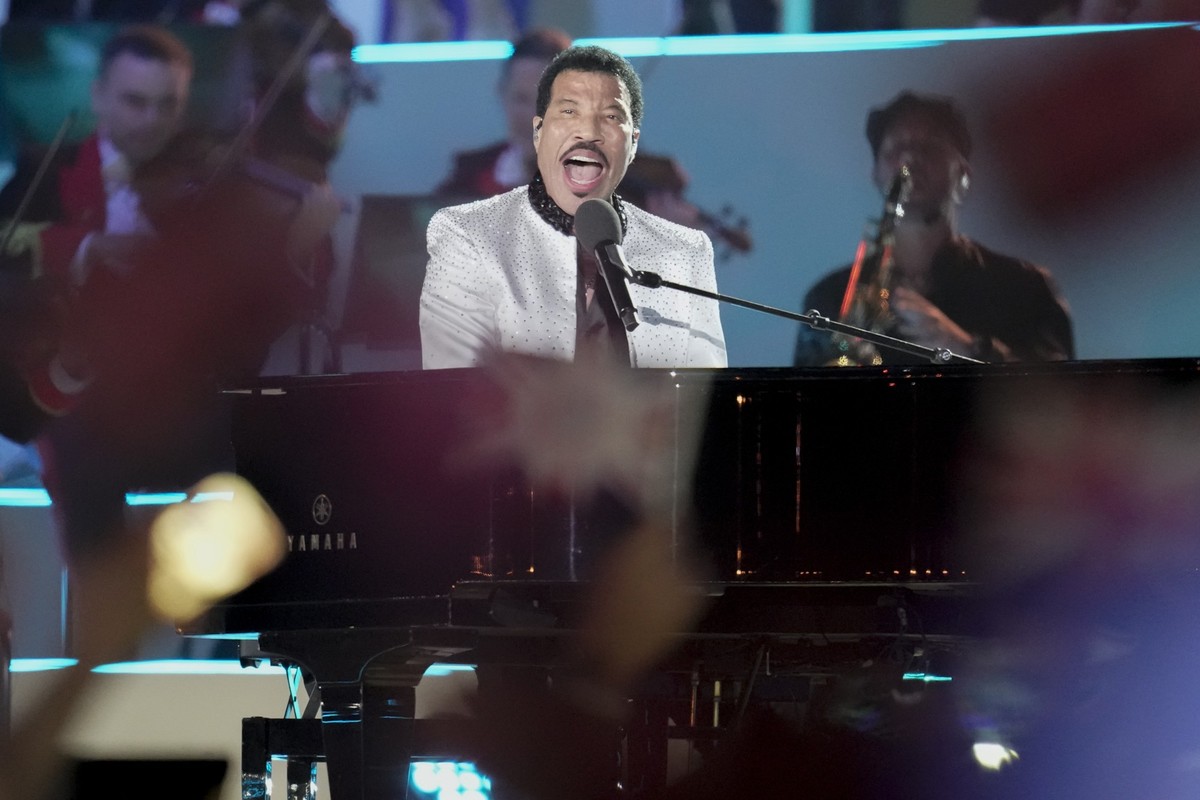 Lionel Richie performs during a concert at Windsor Castle in Windsor, England, Sunday, May 7, 2023, celebrating the coronation of King Charles III. It's one of several events over a three-day wee ...