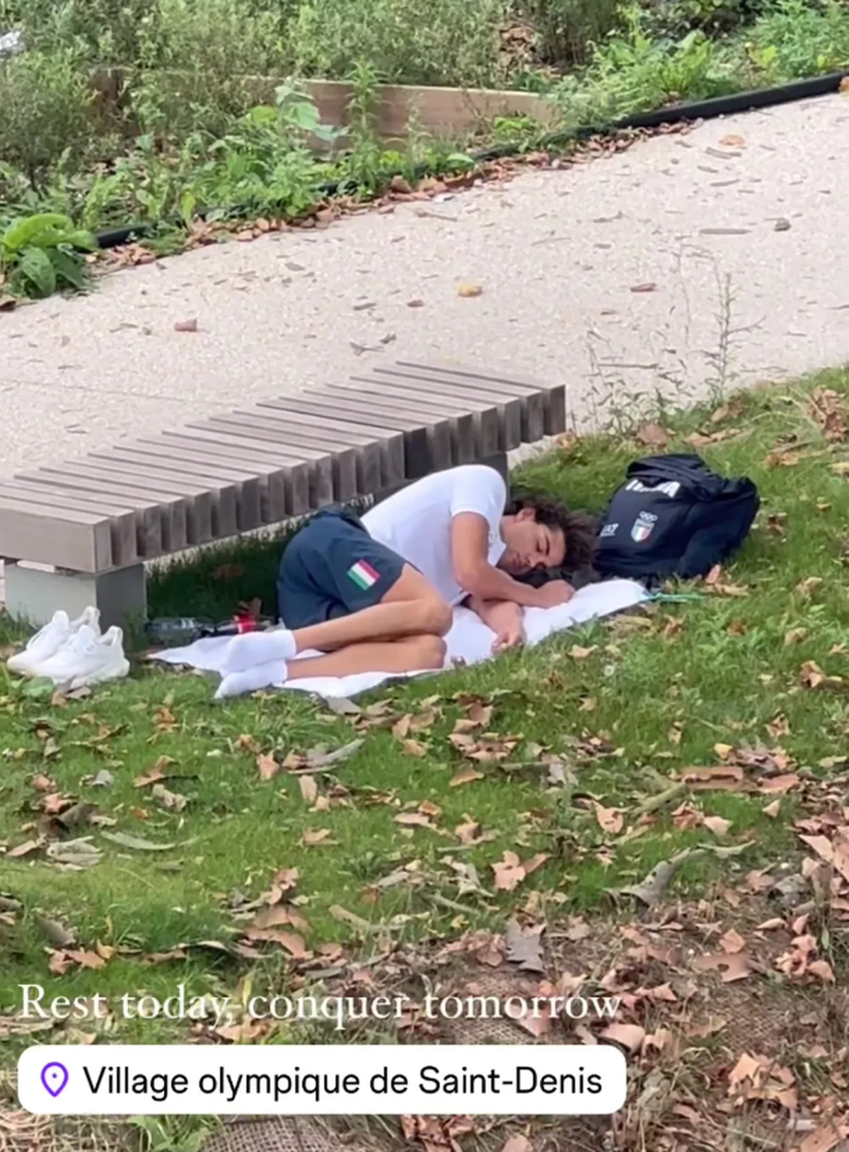 In der Story von Ruderer Hussein war Ceccon beim Nappen zu sehen.
