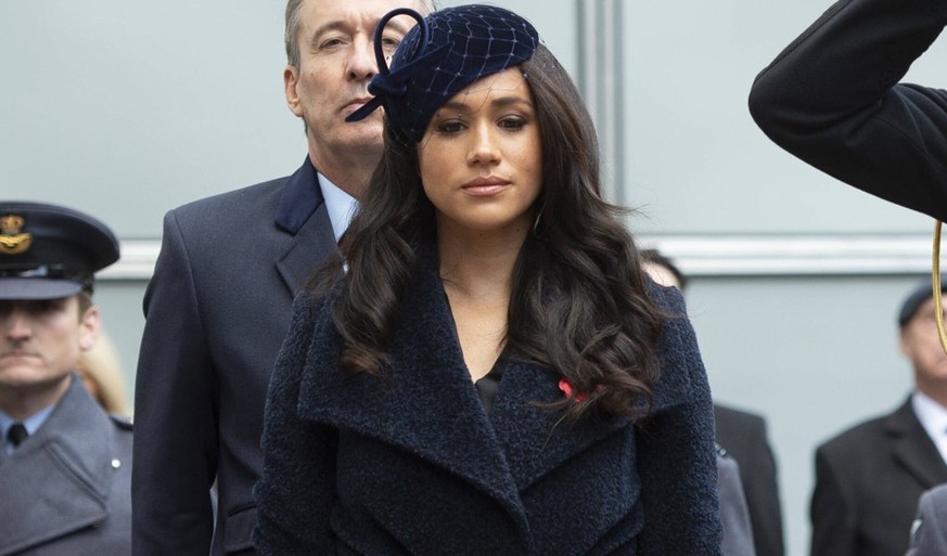 . 07/11/2019. London, United Kingdom. Prince Harry and Meghan Markle, the Duke and Duchess of Sussex at the opening of the Field of Remembrance at Westminster Abbey in London. PUBLICATIONxINxGERxSUIxA ...