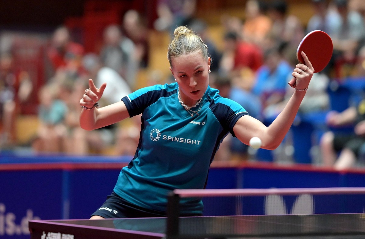 Tischtennis Paris Challenge - Olympia Vorbereitungsturnier am 19.07.2024 im ARAG CenterCourt in Düsseldorf Annett Kaufmann GER *** Table tennis Paris Challenge Olympic preparation tournament on 19 07 ...