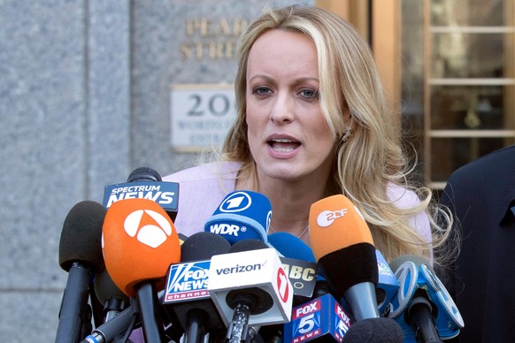 FILE - Adult film actress Stormy Daniels speaks outside federal court on April 16, 2018, in New York. No one gets under Republican presidential nominee former President Donald Trump&#039;s skin quite  ...