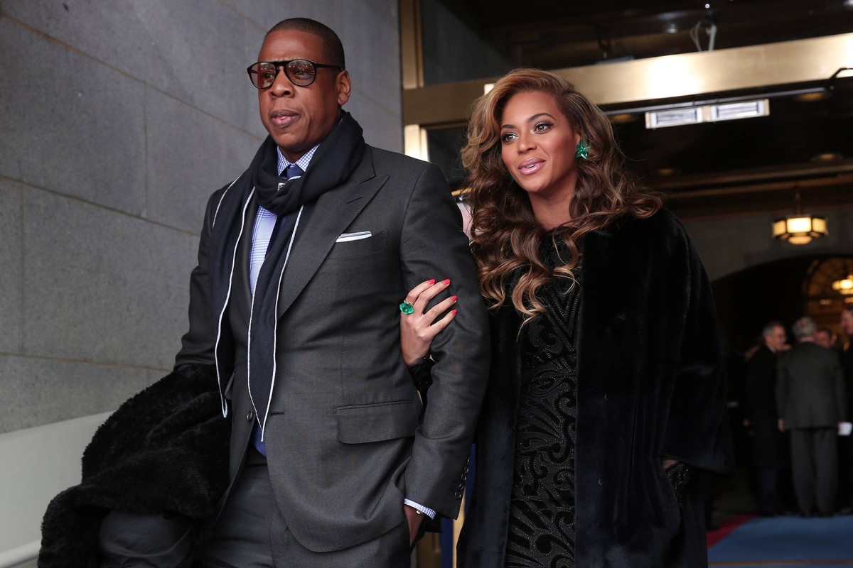 Recording artists Jay-Z and Beyonce arrive before the presidential inauguration on the West Front of the USA Capitol January 21, 2013 in Washington, DC. PUBLICATIONxINxGERxSUIxAUTxHUNxONLY WAX20130121 ...