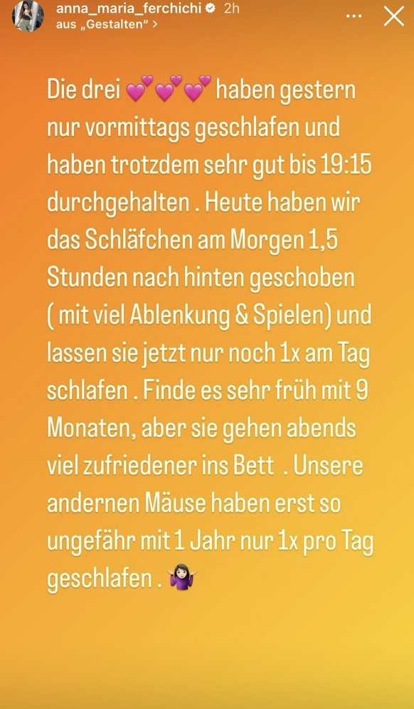 Anna-Maria spricht offen über die Schlafenszeiten der Babys.