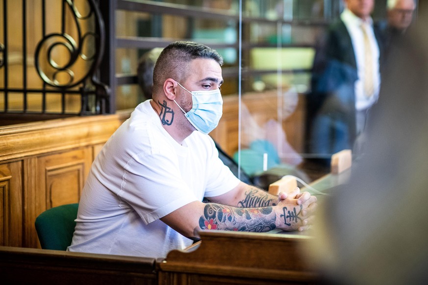 BERLIN, GERMANY - AUGUST 17: Rapper Bushido attends court during the Arafat Abou-Chaker trial on August 17, 2020 in Berlin, Germany. Abou-Chaker, as well his three brothers Yasser, Nasser and Rommel,  ...