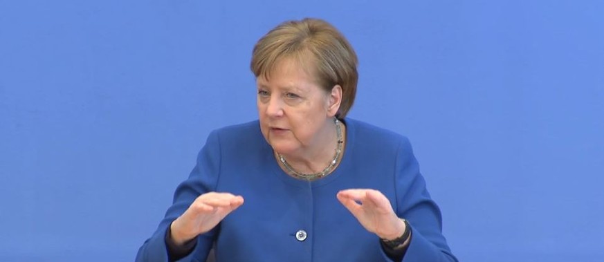 Bundeskanzlerin Angela Merkel bei der Pressekonferenz.