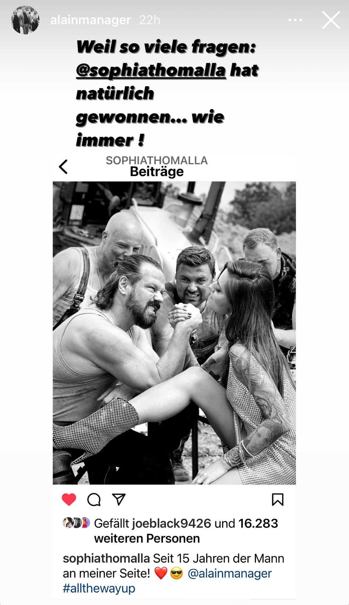 Thomalla-Manager Alain Midzic löst das Rätsel um den Gewinner auf Instagram.