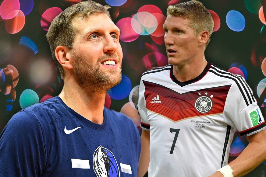 Dirk Nowitzki (l.) und Bastian Schweinsteiger.