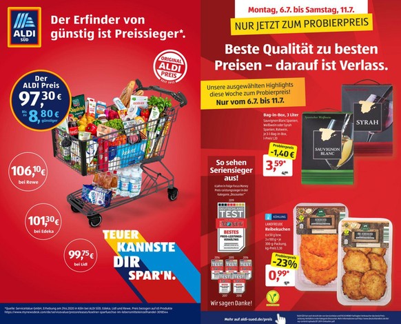 So sah das Aldi-Süd-Prospekt am Anfang der Woche aus.