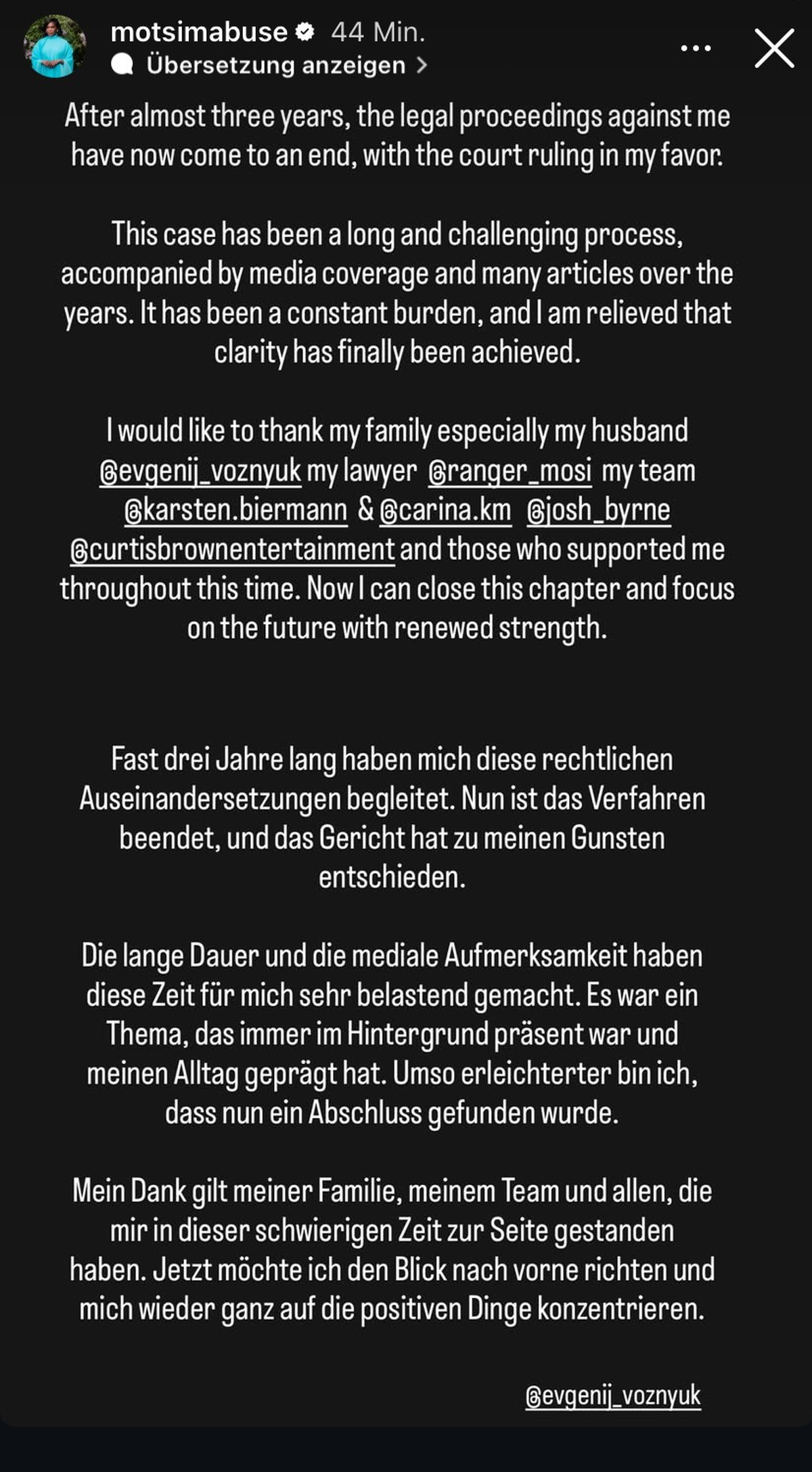Motsi Mabuse bezieht Stellung zum Urteil.
