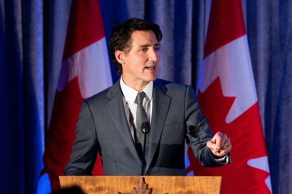 February 8, 2023, Ottawa, ON, Canada: Prime Minister Justin Trudeau delivers remarks at a Black History Month reception in Ottawa, on Wednesday, Feb. 8, 2023. Ottawa Canada PUBLICATIONxINxGERxSUIxAUTx ...