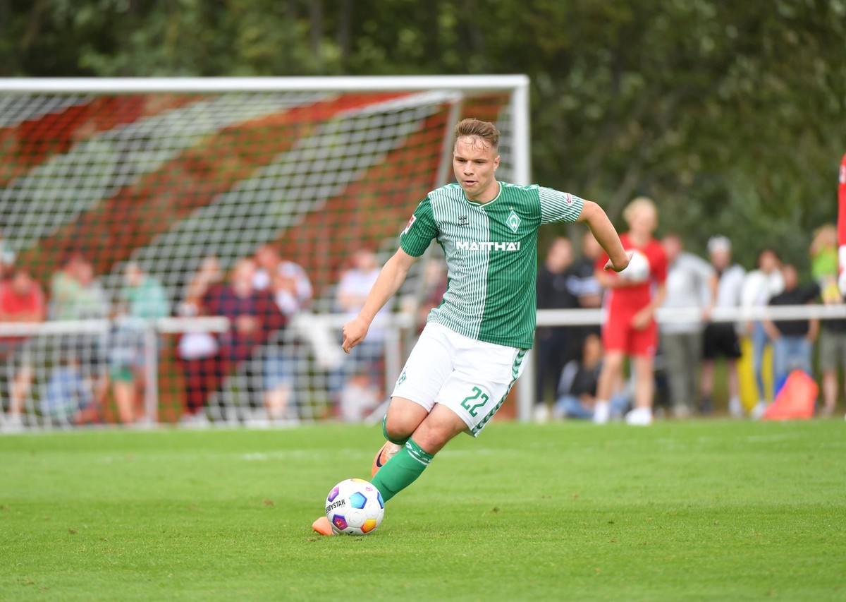 GER, Fussball, FSP, VfB Oldenburg vs SV Werder Bremen / 16.07.2023, Hössensportzentrum, Westerstede, GER, FSP, VfB Oldenburg, vs SV Werder Bremen, DFL regulations prohibit any use of photographs as im ...