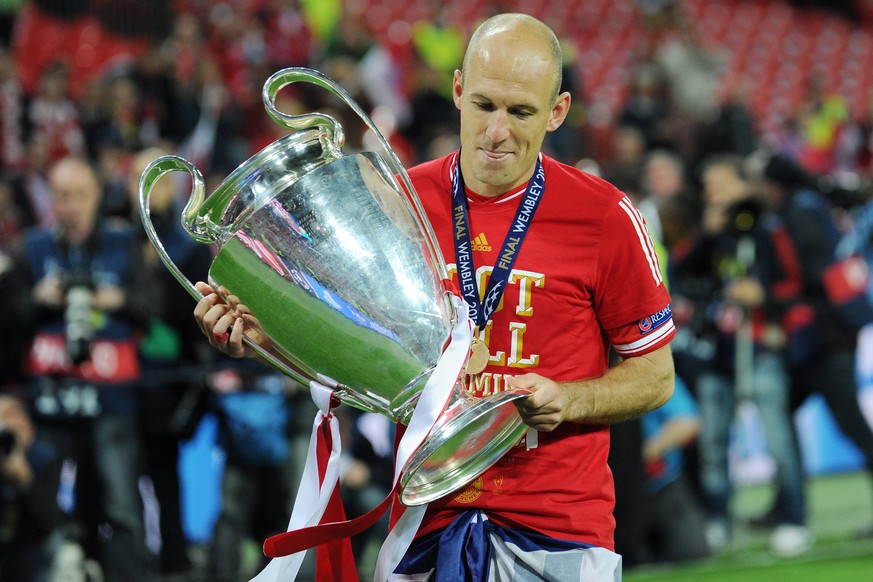 Sein größter Triumph: 2013 schießt Robben die Bayern mit seinem Tor gegen den BVB zum Champions-League-Titel.